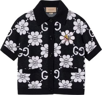 Gucci (WMNS) Gucci GG Flower Cotton Jacquard Cardigan Black White 782223-XKDZ2-1080