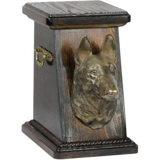 OEM Pastor Belga Malinois - Urna Para Cenizas De Perro, Elegante Urna Con Estatuilla, Urna Conmemorativa Con Busto De Perro De Art-dog