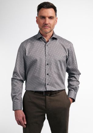 Eterna Langarmhemd ETERNA COMFORT FIT, Herren, Gr. 41, Normalgr&ouml;ssen, braun, Twill, 100% Baumwolle, normal, Manschette, Hemden Langarmhemd, NON IRON (b&uuml;gelfr