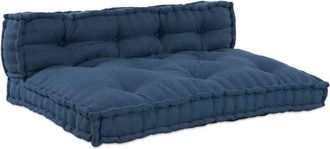 vidaXL Cojín de sofá 2 pcs Añil tela vidaXL