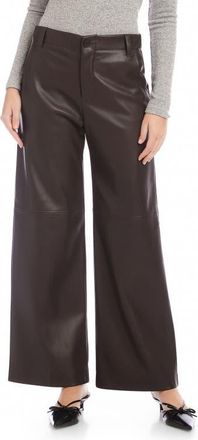 Fifteen Twenty Lara Faux Leather Wide Leg Pants in Brown at Nordstrom, Size X-Small