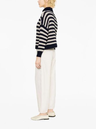 Brunello Cucinelli Womens Stripe-Print Turtleneck Jumper Aw23 W