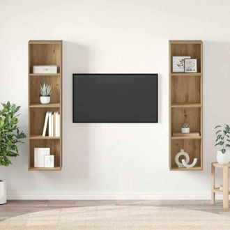 vidaXL vidaXL Mobile TV 2 pcs Marrone 37 x 37 x 142.5 cm Legno multistrato