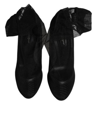 Dolce & Gabbana Nylon Mesh Sock-Style Boot - Black