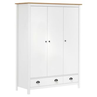 vidaXL Armario De 3 Puertas Hill Range Madera Pino Blanco 127x50x170cm Vidaxl