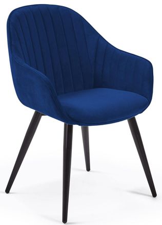 K Home Armlehnenstuhl Herbert - Samt K&ouml;nigsblau