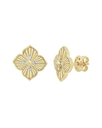 Sabrina Designs 14K 0.13 Ct. Tw. Diamond Flower Swirl Earrings