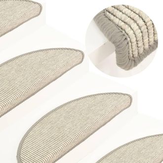 Berkfield Home Stair Mats Self-adhesive 15 pcs 56x17x3 cm Silver | Size: Medium
