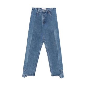 E.L.V. Denim E.L.V. Denim, Straight Jeans, female, Blue, Size: W27 Light Blue Panelled Straight Leg Jeans