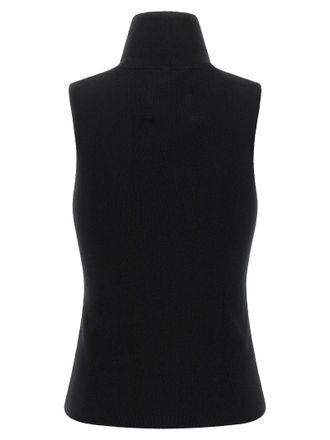 Extreme Cashmere Cashmere-Cotton Blend Turtleneck Tank Top - Black