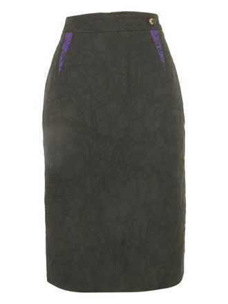 Cavalli jacquard pencil skirt - Black