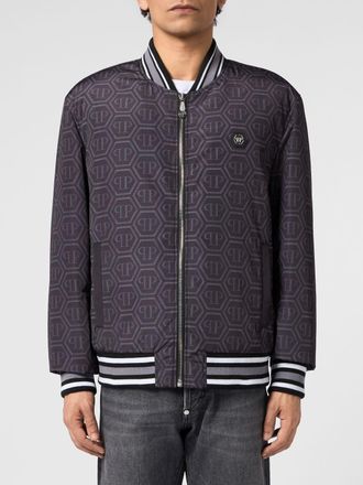Philipp Plein Varsity Bomber Jacket with Zip and Contrast Trims