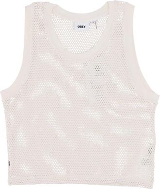 Obey Mesh Tank Top Ongebleekt - Dames - Tops zonder mouwen - Wit - M - Katoen - Tops