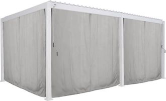 Hesperide Kit De Cortinas Y Mosquitera Para P&eacute;rgola Evora - 6 Dobles Ra&iacute;les 6 Cortinas Y 6 Mosquiteras - Para El Modelo Evora Grande - Hesp&eacute;ride