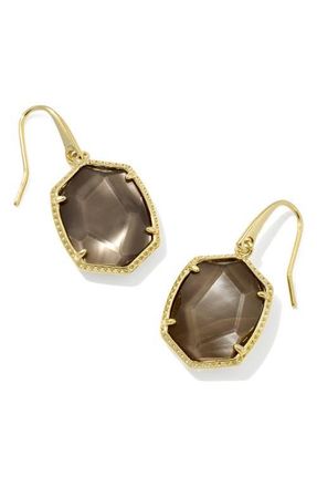 Kendra Scott Daphne Frame Stone Drop Earrings in Gold Taupe Mother Of Pearl at Nordstrom