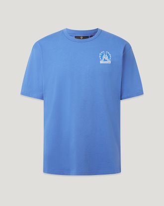 Belstaff Mountain Logo T-shirt Mens Cotton Jersey Marine Blue Size 2XL