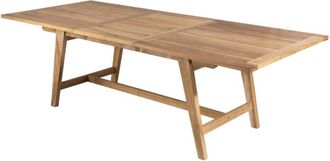 Macabane Mesa extensible de jardín de madera de teca 8/10 personas Ancho 240 cm
