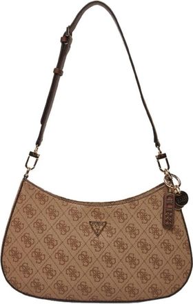 Guess Bruine Schoudertas met Metalen Logo - Dames - Schoudertassen - Bruin - ONE Size - Leer - Tassen