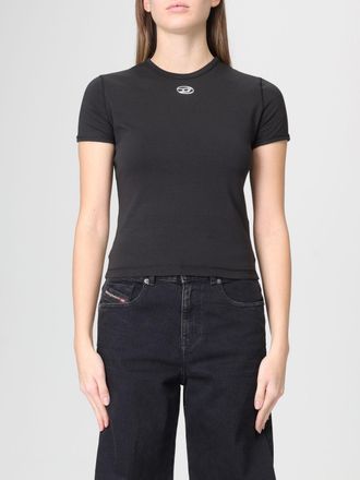 Diesel T-shirt in cotone stretch con logo Oval D Diesel