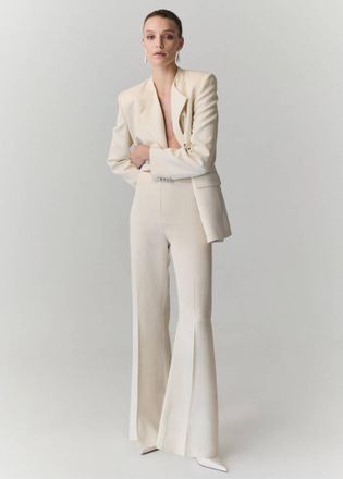 Mango Pantaloni completo dritti vaniglia - Donna - 36 - MANGO