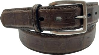 Paolo Vitale Krokodillen Riem - Heren - Riemen - Bruin - 115 CM - Leer - Accessoires