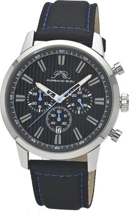 Porsamo Bleu Ryder Chronograph Canvas Silver Tone and Black Mens Watch 1521CRYF