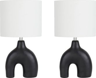 Dibor Set of 2 Dulwich Ceramic Hallway Bedside Table Lamp Room Décor Night Lamp Table Lamp