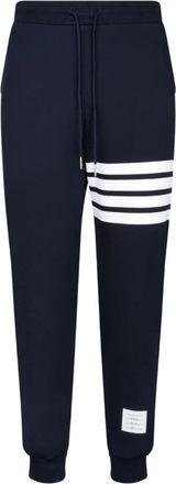 Thom Browne Klassieke Loopback 4-Bar joggingbroek - Heren - Sweatpants - Blauw - M - Katoen - Broeken