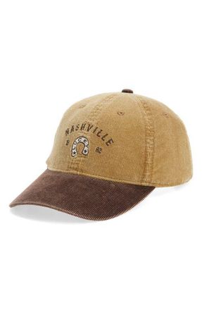 BP. Corduroy Baseball Cap in Ivory- Brown Nashville at Nordstrom