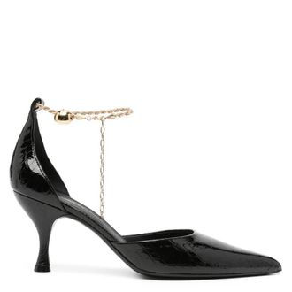 Ferragamo Ferragamo Dana 70 Crocodile Effect Leather Pumps