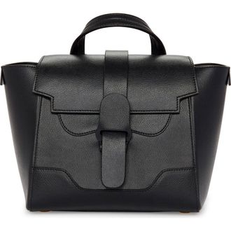 Senreve Mini Maestra Leather Satchel in Noir at Nordstrom