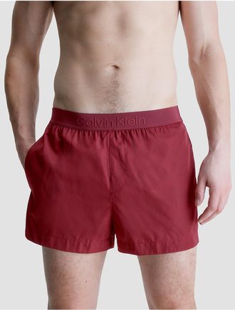 Calvin Klein Mens Core Tonal Short Length Swim Shorts - Red - XXL