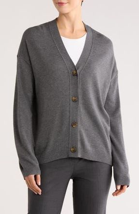 Nordstrom Lightweight Buttoned Cardigan in Grey Charcoal Heather at Nordstrom Rack, Size Xx-Large