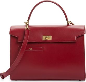 Anya Hindmarch Mortimer Leather Top Handle Bag in Vampire at Nordstrom