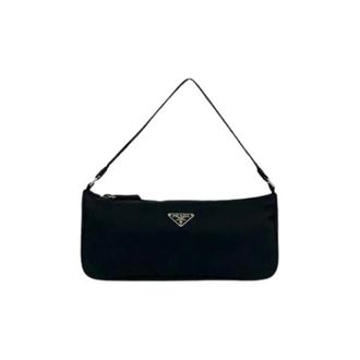 Prada Pre-owned Shoulder Bags, female, Black, Size: ONE SIZE Pre-owned Nylon Shoulder Bag