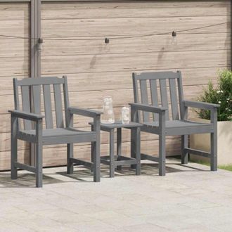 vidaXL Silla De Comedor De Jard&iacute;n. 2 Pcs Gris Claro 65.5 X 59 X 88cm Vidaxl