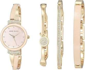 Anne Klein Quartz Blush Pink Dial Ladies Watch and Bracelet Set AK-2716BHST