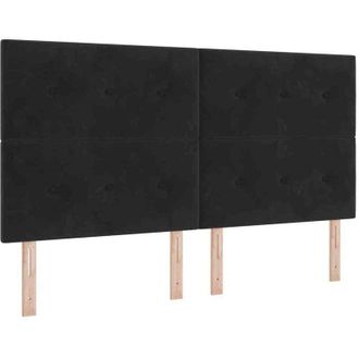 vidaXL Cama Tipo Box Spring Con Colch&oacute;n Negro 180 X 200 Cm Terciopelo Vidaxl