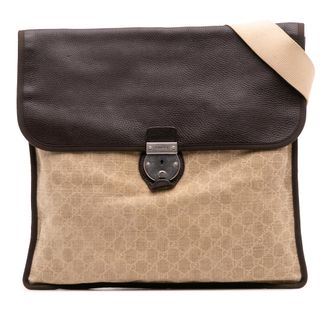 Gucci Canvas Leren Schoudertas