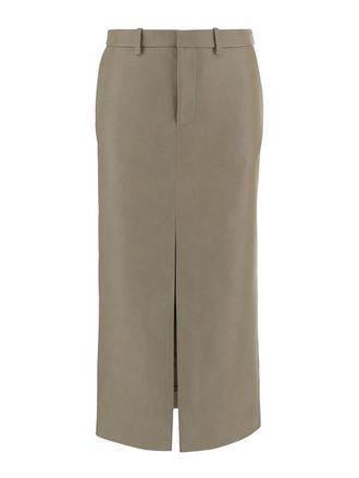 Frankie Shop Maybelle faux leather front slit pencil skirt
