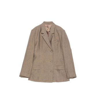 Mark Kenly Domino Tan Jenia Double-breasted Jacket