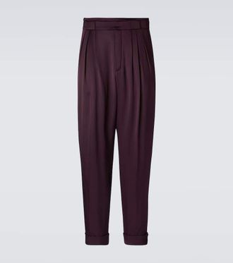 Saint Laurent Pantalones de traje de seda