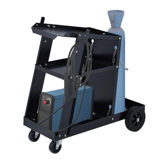 Relaxdays Relaxdays - Carro Soldadura, 3 Baldas, Carrito Transporte Bomba Soldar, Accesorio Soldador, Hasta 90 Kg, 69x40x71cm, Negro
