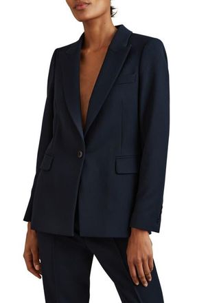 Reiss Gabi Peak Lapel Blazer in Black at Nordstrom, Size 10 Us