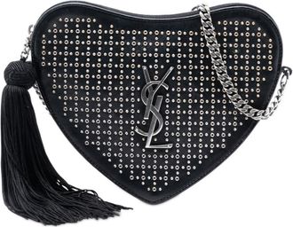 Saint Laurent Pre-owned Saint Laurent Studded Calfskin Sac Coeur Heart Tassel Crossbody Ladies BRSA.540696A.0618