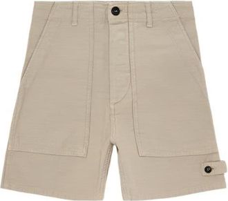 Fortela Jim Fatigue Cotton Satin Shorts in Stone at Nordstrom, Size 26 Eu