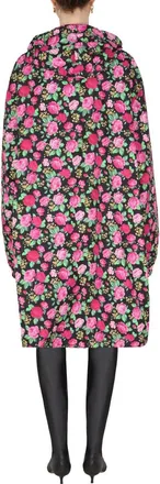 Balenciaga Floral-Print Hooded Raincoat - Pink