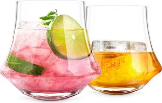 Final Touch Revolve Double Old Fashioned Glass, Set of 2 in Clear at Nordstrom