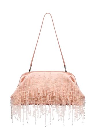 Alberta Ferretti bead-embellished clutch bag - Pink