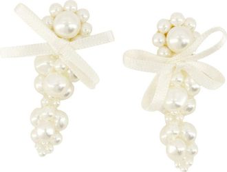Simone Rocha Petite Bow Earrings - Synthetic - White